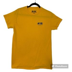 AC/DC 100% All cotton tee. Small. Golden color. Worn once. New condition.